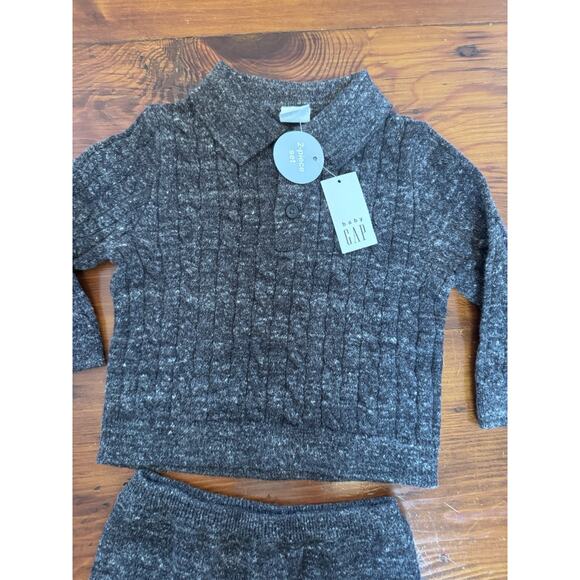 Baby Gap Baby Cable-Knit Sweater Outfit Set Heather Grey 6-12 Months NWT - Picture 5 of 11